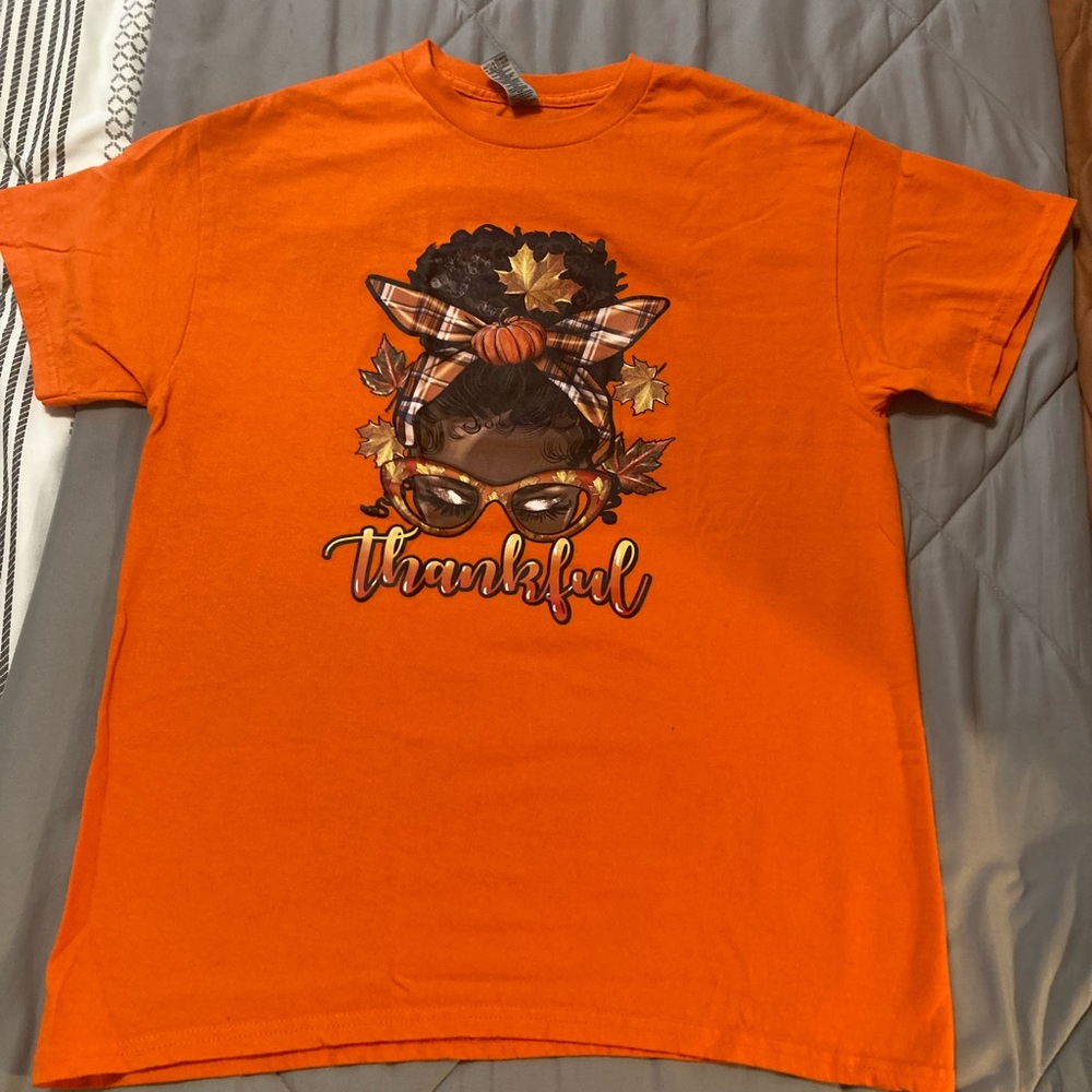 Orange Thankful Graphic Tee
